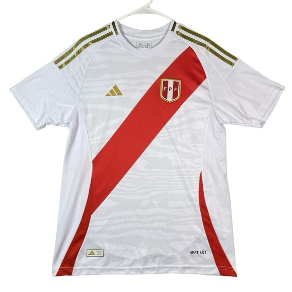 adidas Other - Adidas Peru Soccer Jersey Mens XL National Team Copa America 24 White Red Slash